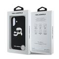 iPhone 16 Plus Karl Lagerfeld Double Heads MagSafe cover i flydende silikone - Sort