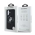 iPhone 16 Plus Karl Lagerfeld Karl and Choupette MagSafe Cover i flydende silikone - Sort