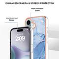 iPhone 16 Plus Marmormønster Galvaniseret IMD TPU Cover