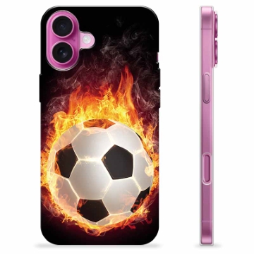 iPhone 16 Plus TPU Cover - Fodbold Flamme