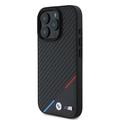 iPhone 16 Pro BMW M Carbon Tricolor Line Cover - MagSafe-kompatibel - Sort