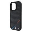 iPhone 16 Pro BMW M Carbon Tricolor Line Cover - MagSafe-kompatibel - Sort