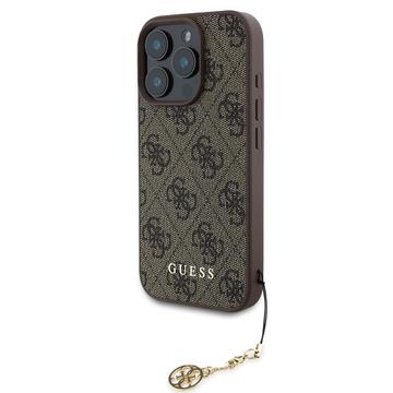 iPhone 16 Pro Guess 4G Charms Collection Hybrid Cover - Brun