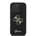 iPhone 16 Pro Guess Fixed Glitter 4G Metal Logo Cover - Sort