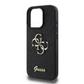 iPhone 16 Pro Guess Fixed Glitter 4G Metal Logo Cover - Sort