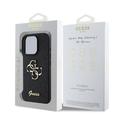 iPhone 16 Pro Guess Fixed Glitter 4G Metal Logo Cover - Sort