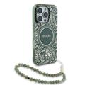 iPhone 16 Pro Guess IML Flowers Allover Electro Cover med Perlestrop - MagSafe-kompatibel