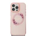 iPhone 16 Pro Guess IML Flowers Wreath Cover - MagSafe-kompatibel - pink