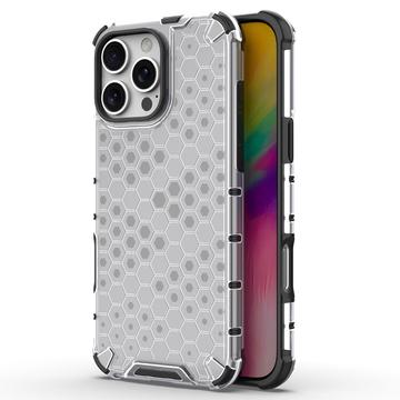 iPhone 16 Pro Honeycomb Armored Hybrid Cover - Grå
