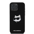 iPhone 16 Pro Karl Lagerfeld Choupette Head MagSafe cover i flydende silikone - Sort