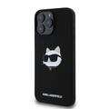 iPhone 16 Pro Karl Lagerfeld Choupette Head MagSafe cover i flydende silikone - Sort