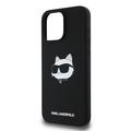 iPhone 16 Pro Karl Lagerfeld Choupette Head MagSafe cover i flydende silikone - Sort