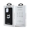 iPhone 16 Pro Karl Lagerfeld Choupette Head MagSafe cover i flydende silikone - Sort