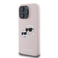 iPhone 16 Pro Karl Lagerfeld Double Heads MagSafe cover i flydende silikone - Pink