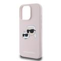 iPhone 16 Pro Karl Lagerfeld Double Heads MagSafe cover i flydende silikone - Pink