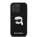 iPhone 16 Pro Karl Lagerfeld Karl Head MagSafe cover med flydende silikone - sort