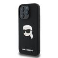 iPhone 16 Pro Karl Lagerfeld Karl Head MagSafe cover med flydende silikone - sort