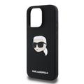 iPhone 16 Pro Karl Lagerfeld Karl Head MagSafe cover med flydende silikone - sort