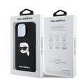 iPhone 16 Pro Karl Lagerfeld Karl Head MagSafe cover med flydende silikone - sort