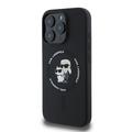 iPhone 16 Pro Karl Lagerfeld Karl and Choupette MagSafe Cover i flydende silikone - Sort