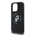 iPhone 16 Pro Karl Lagerfeld Karl and Choupette MagSafe Cover i flydende silikone - Sort