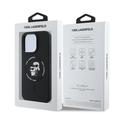 iPhone 16 Pro Karl Lagerfeld Karl and Choupette MagSafe Cover i flydende silikone - Sort