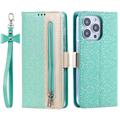 iPhone 16 Pro Lace Pattern Etui med Pung