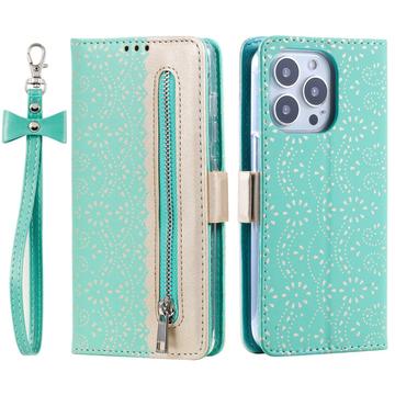 iPhone 16 Pro Lace Pattern Etui med Pung