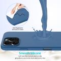 iPhone 16 Pro Liquid Silikone Cover med Strop - Blå