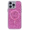 iPhone 16 Pro MagSafe-kompatibel Glitter Pailletter Epoxy Cover - Hot Pink