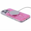 iPhone 16 Pro MagSafe-kompatibel Glitter Pailletter Epoxy Cover - Hot Pink