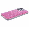 iPhone 16 Pro MagSafe-kompatibel Glitter Pailletter Epoxy Cover - Hot Pink