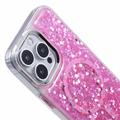 iPhone 16 Pro MagSafe-kompatibel Glitter Pailletter Epoxy Cover - Hot Pink