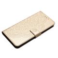 iPhone 16 Pro Mandala Series Etui med Pung - Guld