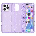 iPhone 16 Pro Max Stylish Glitter Series Hybrid Cover - Lilla