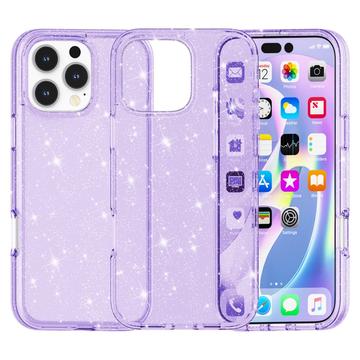 iPhone 16 Pro Max Stylish Glitter Series Hybrid Cover - Lilla