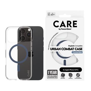 iPhone 16 Pro PanzerGlass Care Transparent Urban Combat Cover - MagSafe-kompatibel - Blå