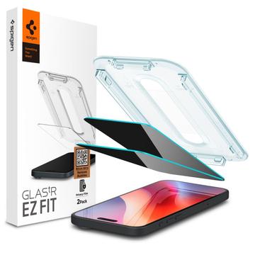 iPhone 16 Pro Spigen Glas.tR Ez Fit Privacy Skærmbeskyttelse Hærdet Glas - 2 Stk.