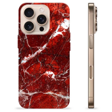 iPhone 16 Pro TPU Cover - Rød Marmor