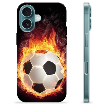 iPhone 16 TPU Cover - Fodbold Flamme