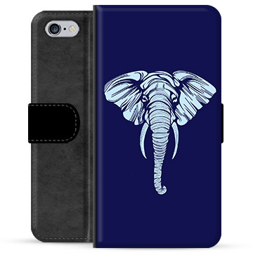 iPhone 6 / 6S Premium Flip Cover med Pung - Elefant