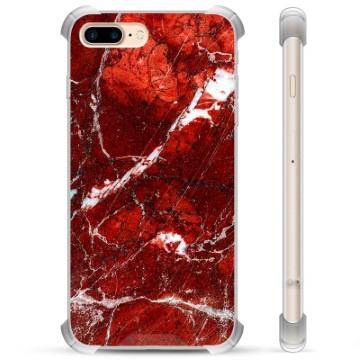 iPhone 7 Plus / iPhone 8 Plus Hybrid Cover - Rød Marmor