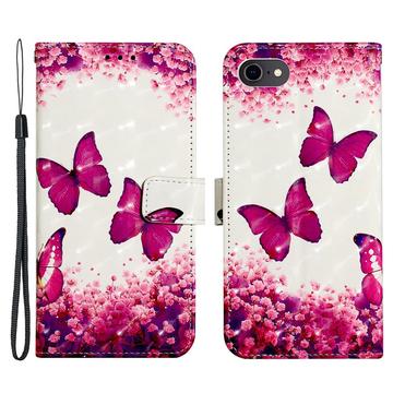 iPhone 7/8/SE (2020)/SE (2022) Wonder Series Pung Cover - Rose Sommerfugle