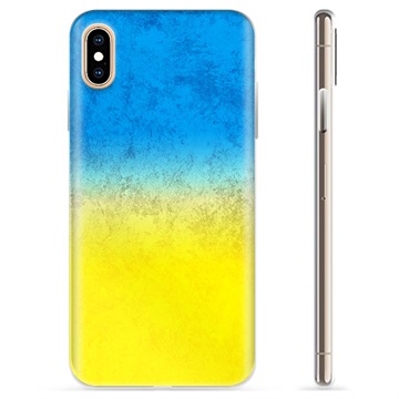 iPhone XS Max TPU Cover Ukrainsk Flag - Tofarvet