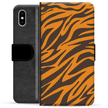 iPhone X / iPhone XS Premium Flip Cover med Pung - Tiger