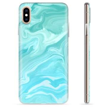 iPhone XS Max TPU Cover - Blå Marmor