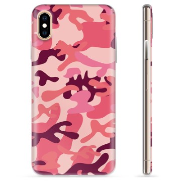 iPhone XS Max TPU Cover - Pink Camouflage