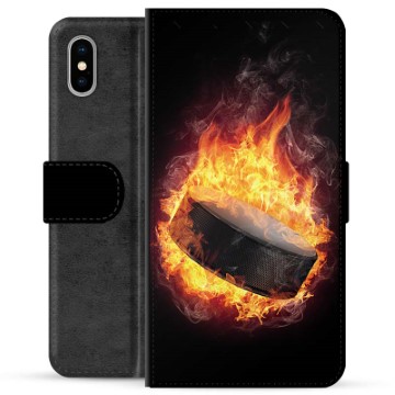 iPhone X / iPhone XS Premium Flip Cover med Pung - Ishockey