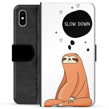 iPhone X / iPhone XS Premium Flip Cover med Pung - Slow Down