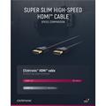 Clicktronic Ultra Slim HDMI 2.0 Kabel med Ethernet - 1m - Sort